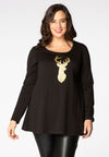 Tunic reindeer flare - black 