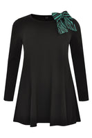 Tunic wide bottom bow tiger - black  - #4