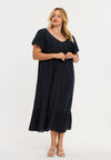 Dress swing ruffles SOFT COTTON - blue