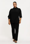 Blouse plissé puffsleeve - black