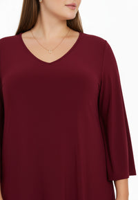 Dress V-neck DOLCE - dark red - #5