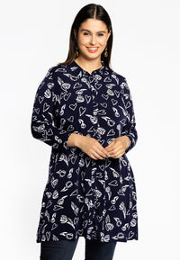 Blouse TULIP/HEART - blue - #1