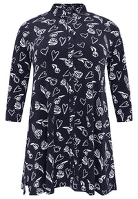 Blouse TULIP/HEART - blue - #4