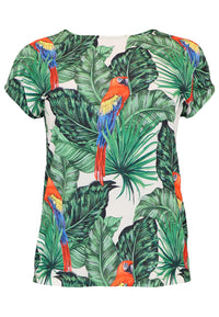 Shirt cap sleeves PARROT - ecru - #4