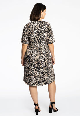 Dress A-line LEOPARD - brown - #3