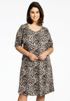 Dress A-line LEOPARD - brown