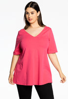 Tunic V flare COTTON - pink - #1