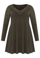 Tunic wide bottom frilled DOLCE - dark green - #2