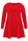 Tunic wide bottom frilled DOLCE - red 