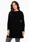 Tunic wide bottom folded collar DOLCE - black - #1