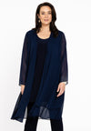 Cardigan long double front VOILE - blue