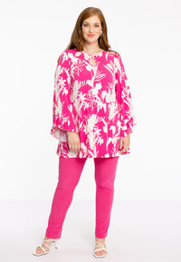 Tunic wide bottom keyhole FREESIA - pink - #2