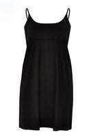 Slip dress spaghetti straps - black - #1