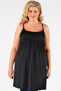 Slip dress spaghetti straps - black - #1
