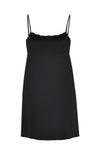 Slip dress elastic waist with lace - black - #3