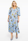 Dress double v-neck BLOOMING - light blue - #2