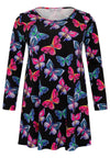 Tunic wide bottom BUTTERFLIES - black - #4