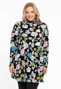Shirt wide bottom FLOWERPOWER - black - #1