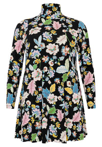 Shirt wide bottom FLOWERPOWER - black - #4