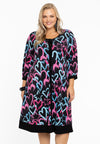 Jurk met pofmouw HEARTS - black