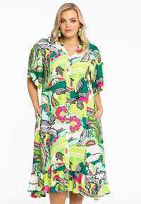 Dress oversized frilled AMALFI - bright green - #1