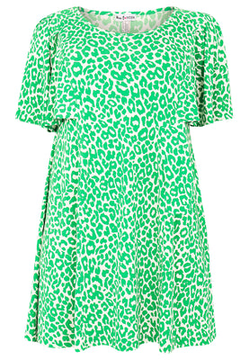 Tunic wide bottom GREEN LEO - green  - #4