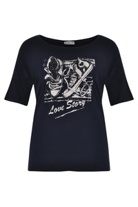 Shirt wide Love Story - blue - #4