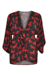 Kimono square sleeve HORSES - black - #4