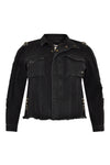 Jacket denim metal rings - black - #4