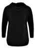 Sweater hooded Close to - black  - #3