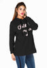 Sweater hooded Close to - black 