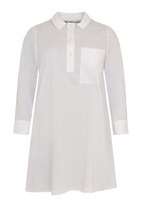 Blouse long placket short - white - #4