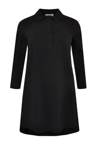 Blouse long placket short - black - #1