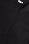 Blouse long placket short - black - #4