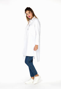 Blouse long placket short - white - #2