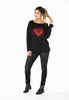 Shirt wide glitter love - black - #2