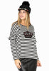 Shirt wide crown STRIPED - black 