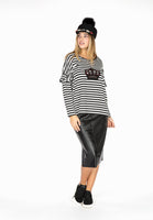 Shirt wide crown STRIPED - black - #2