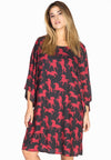 Dress wide sleeves HORSES - black - #1