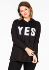 Sweater hooded YES - black - #1