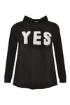 Sweater hooded YES - black - #4