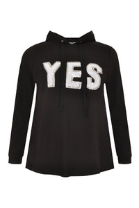Sweater hooded YES - black - #4