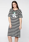 Tunic wide dog STRIPE - white - #1