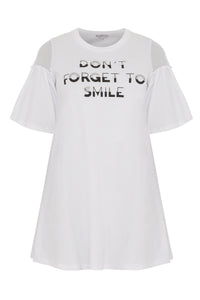 Tunic wide bottom frilled sleeve - white - #4