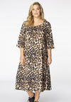 Dress wide LEOPARD - brown