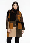 Blouse-jacket suede patchwork - brown - #1