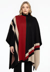 Poncho cardigan zip - black 