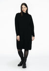 Dress high neck knitted - black 