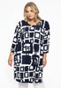 Tunic wide straight ABSTRACT - blue