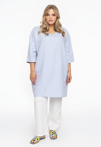 Tunic wide LINEN - light blue - #2